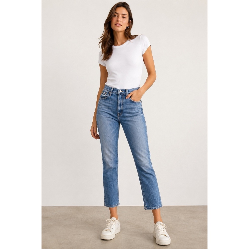 Mother Superior The High Waisted Smokin Double Ankle Jeans Women 25 Crop USA